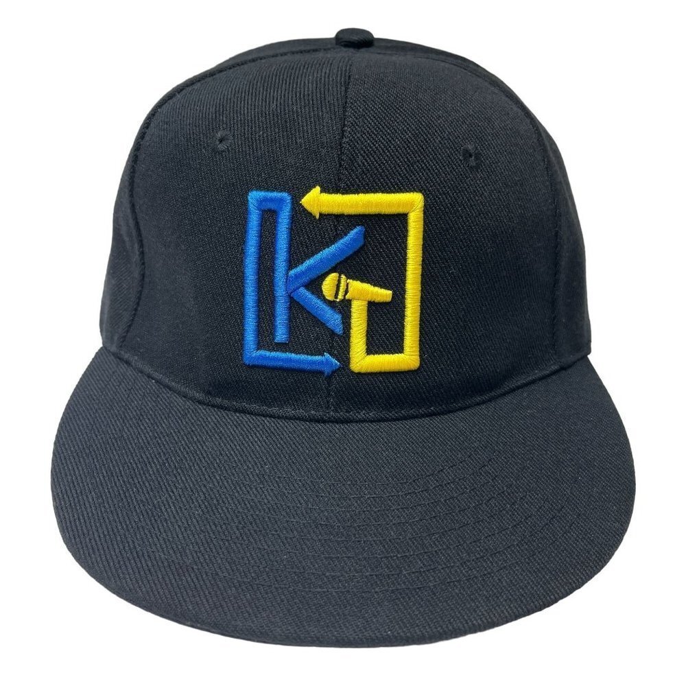 Karaoke Hat Cap Snapback Black Blue Yellow Logo Sing A‎ Long Unisex 90s